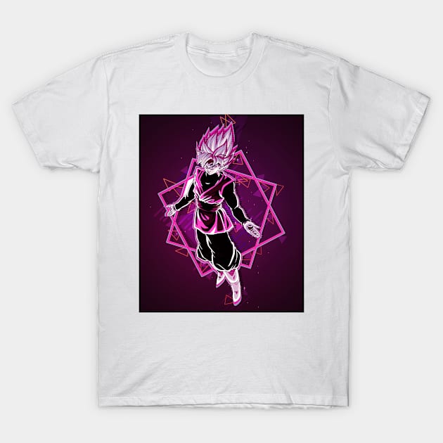 Dragon Ball Super : Black Goku "SuperSaiyan" 80's retro rose classic style poster - awsome gift for Dragon Ball lover & fans T-Shirt by EhsanStore
